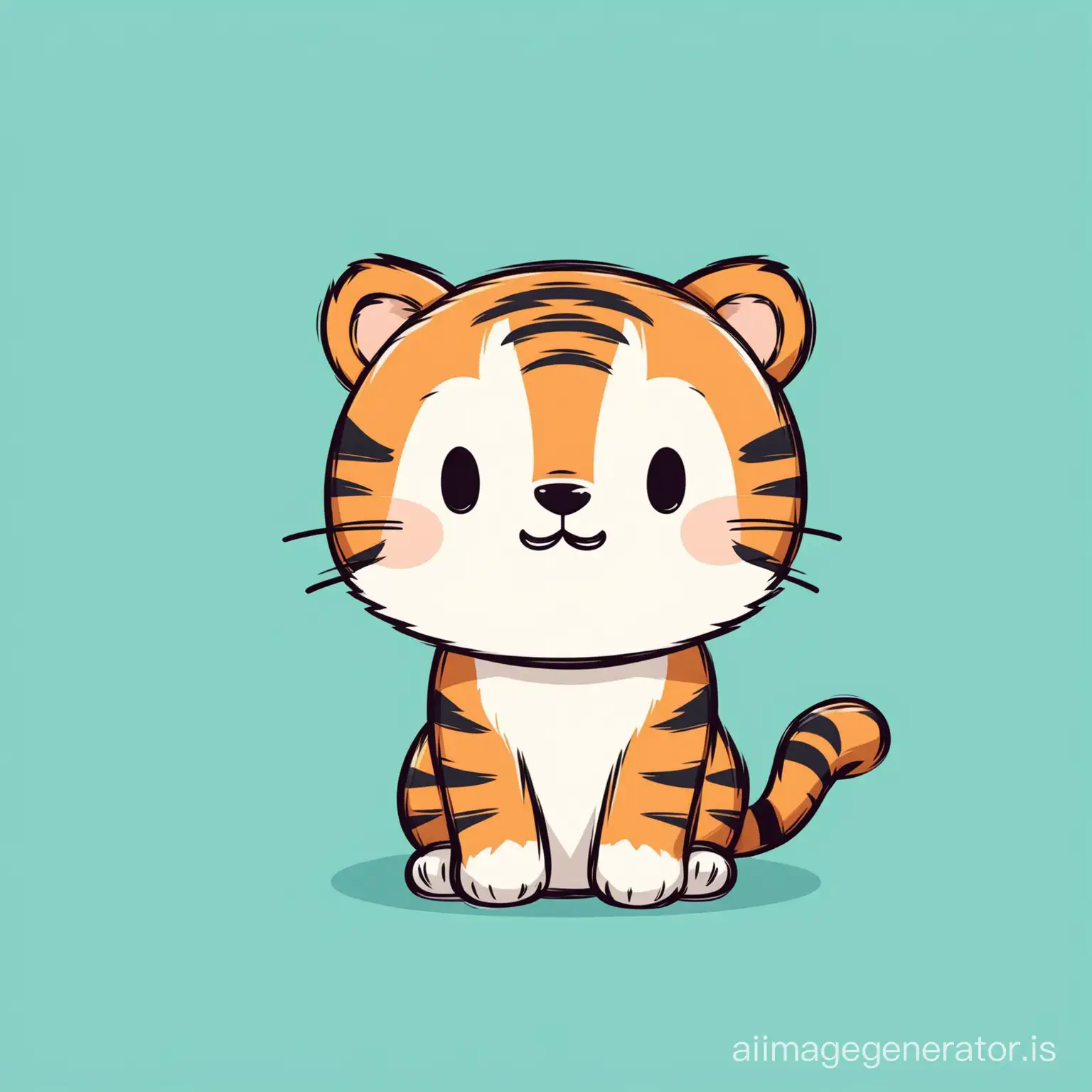 cute minimalistic cartoon tiger