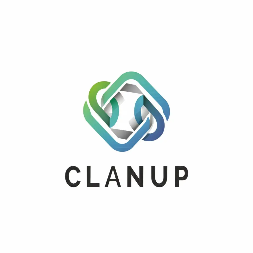 a logo design,with the text "CleanUp", main symbol:3d logo design complex,Moderate,clear background