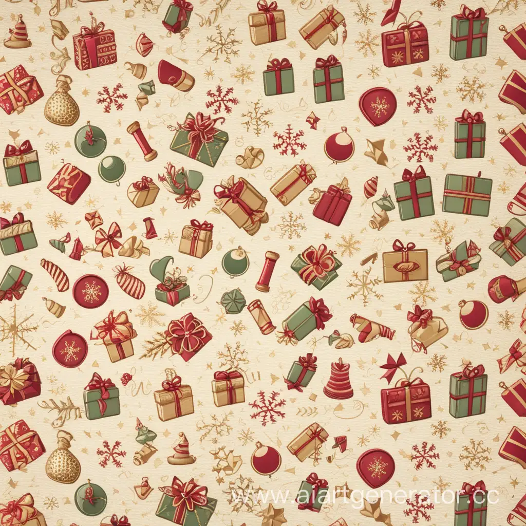 a monotonous background with repeating objects in a New Year's style :: Gift Pattern Images
