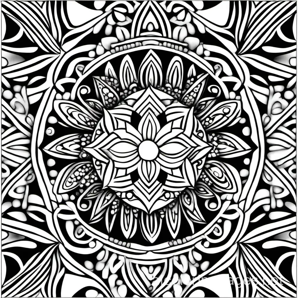 Boho-Chic-Pattern-Coloring-Page-for-Kids-Simplicity-and-Ample-White-Space