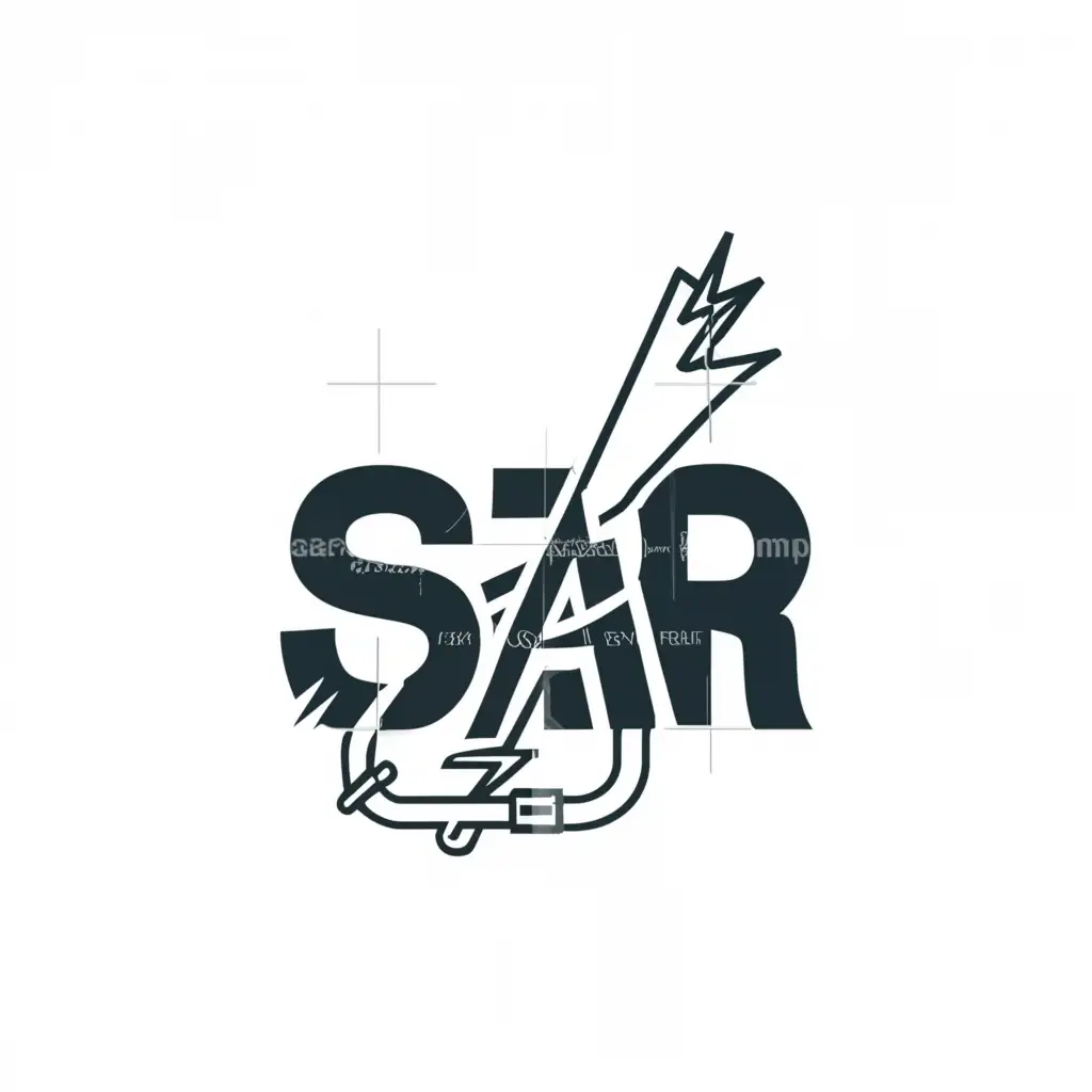 a logo design,with the text "sar", main symbol:electricity, plumbing,complex,clear background