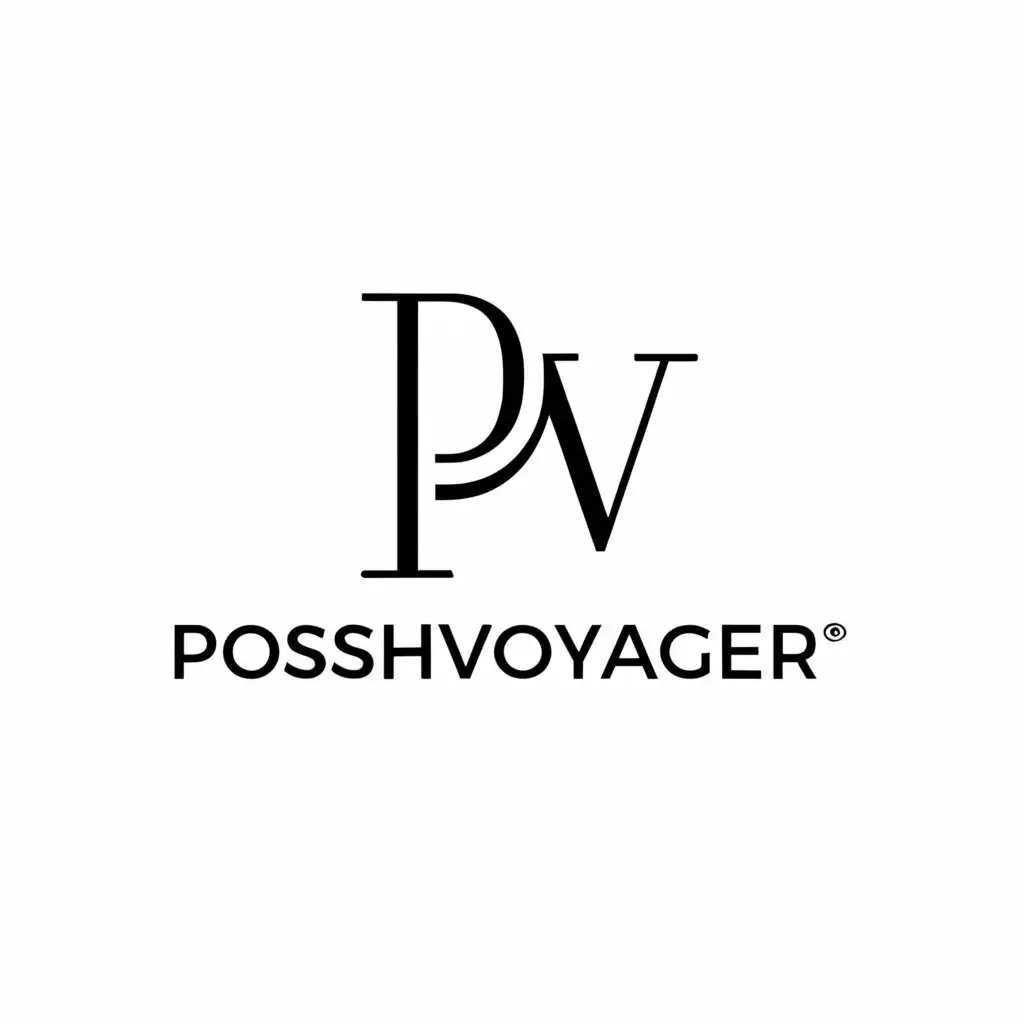 LOGO-Design-For-PoshVoyager-Elegant-PV-Symbol-for-Retail-Industry