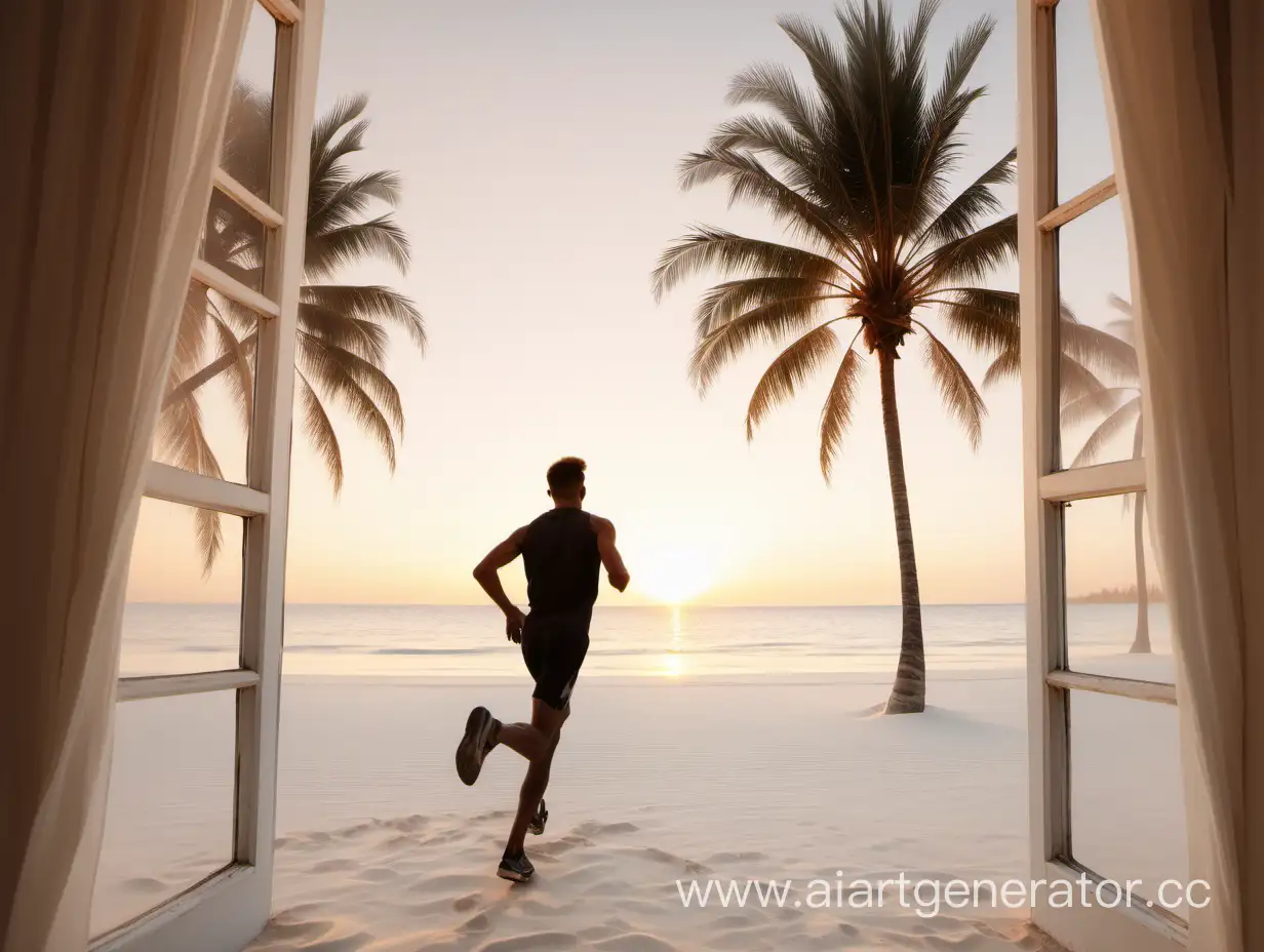 Runner-at-Sunset-Beachside-Serenity-with-Palm-Trees-and-White-Sand