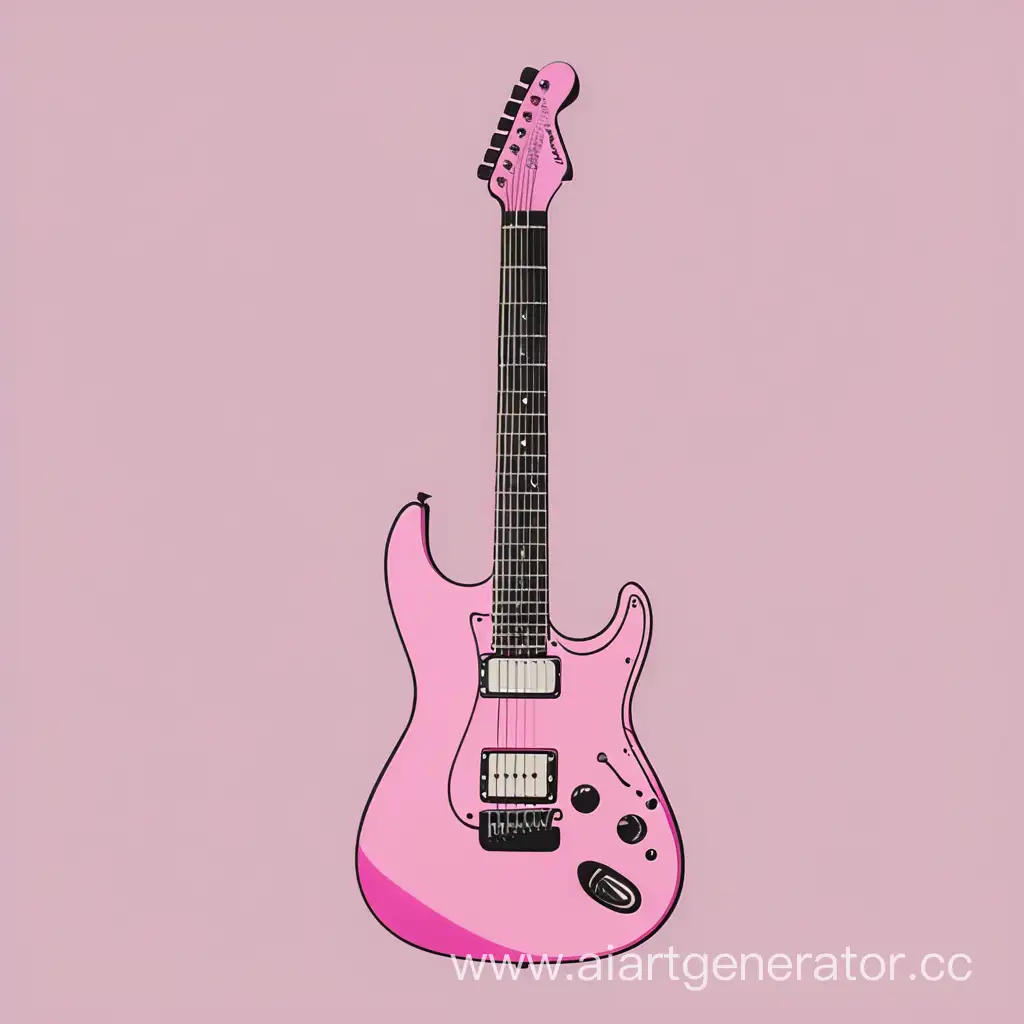 Pink-Electric-Guitar-Isolated-on-a-White-Background