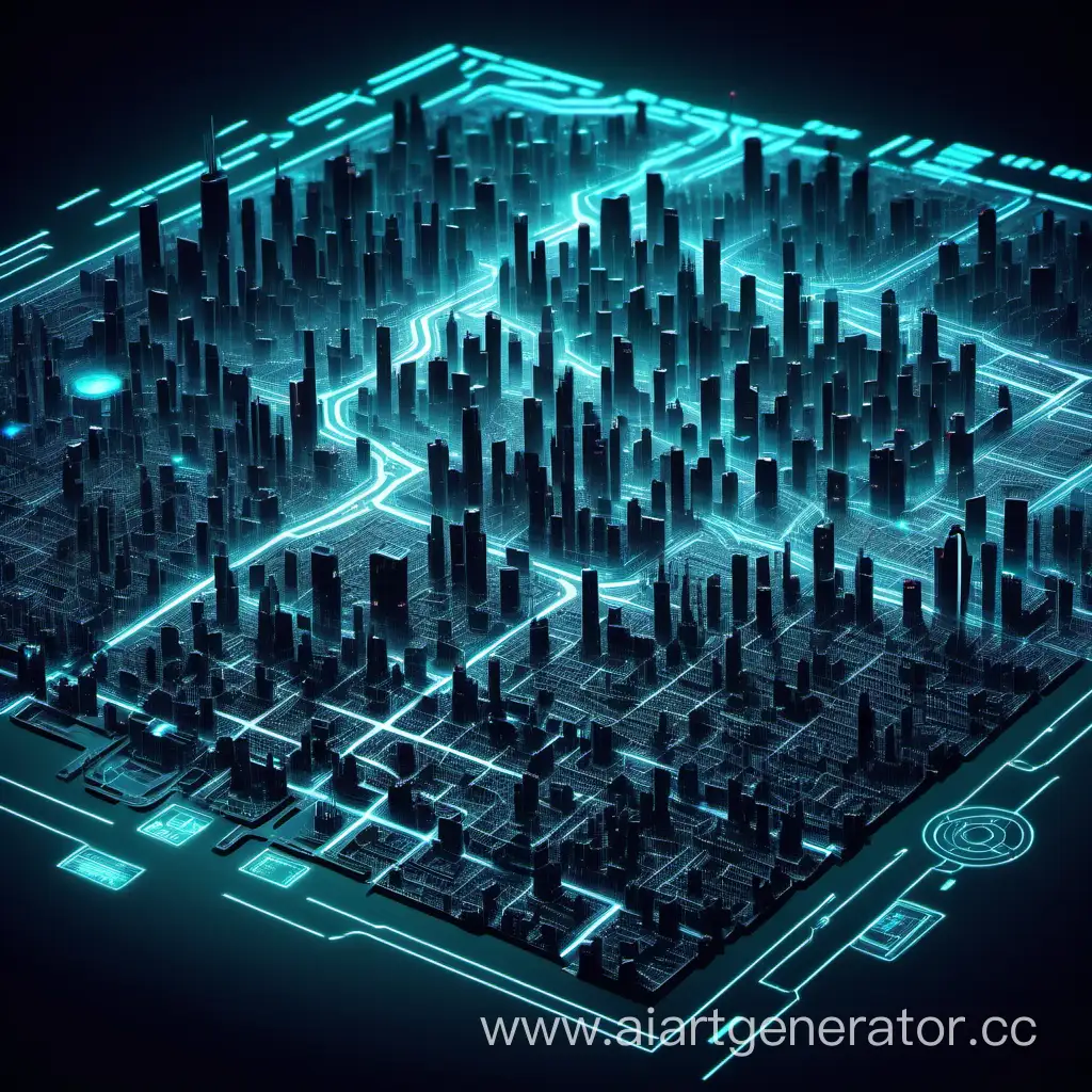 generate a city map cyberpank style
