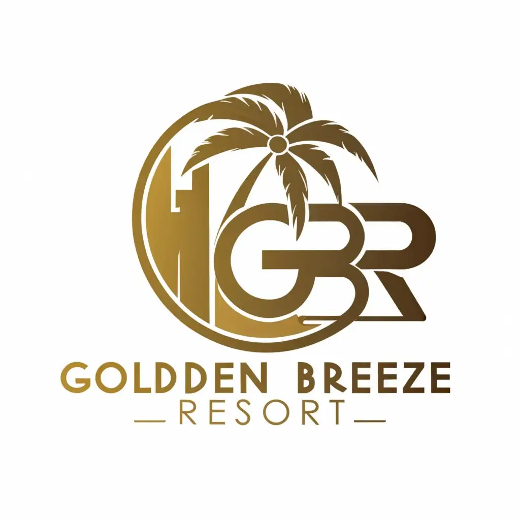 a logo design,with the text "Golden Breeze Resort", main symbol:GBR,Moderate,be used in Travel industry,clear background