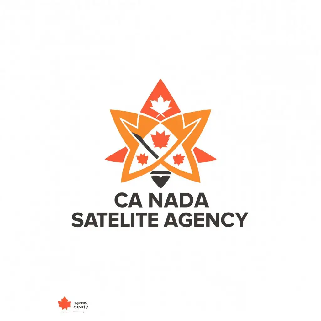 a logo design,with the text "'Canada Satellite Agency'", main symbol:technology space 
satellite Canada maple leaf star
,Minimalistic,be used in Technology industry,clear background