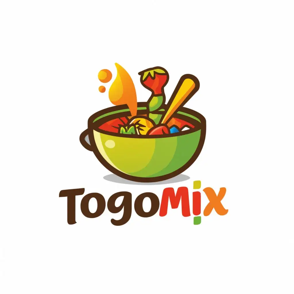 a logo design,with the text "TogoMix", main symbol:Bowl of vegetable soup,Moderate,be used in Restaurant industry,clear background