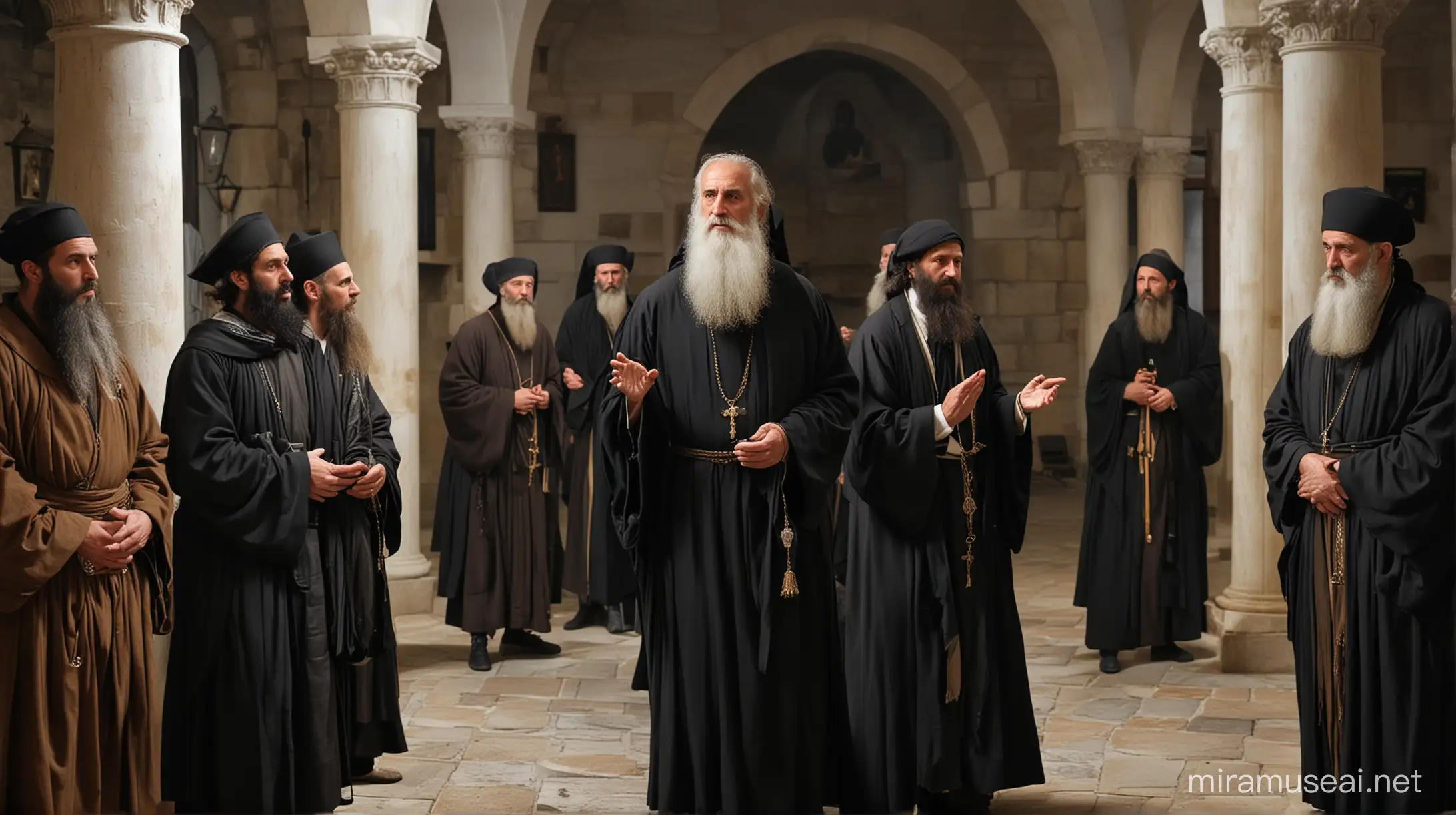 Saint Cosmas of Aetolia Receives Blessing from Orthodox Patriarch and Teacher in Monastery of Athos