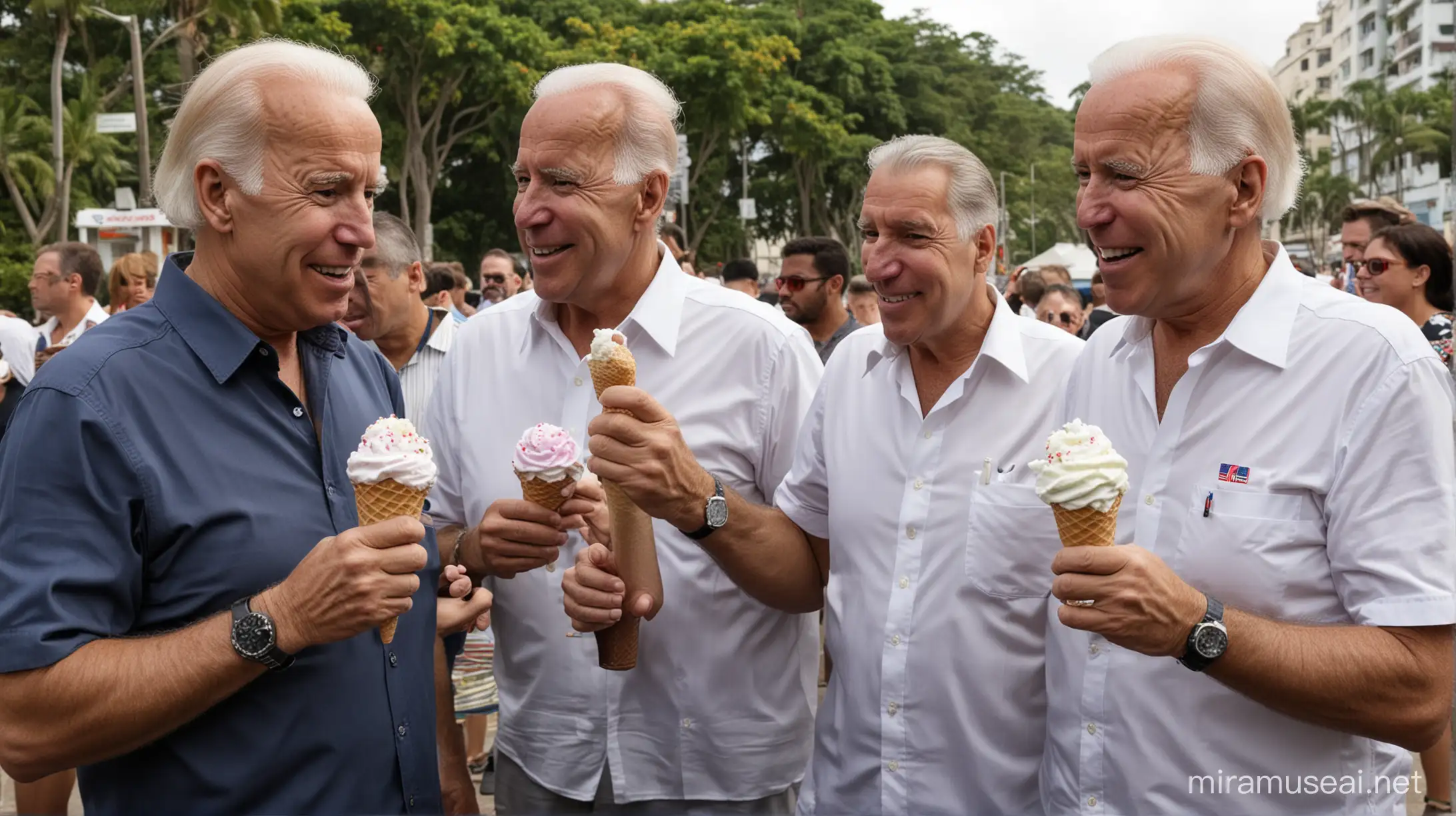 Joe Biden and Jeffrey Epstein Enjoying Ice Cream in Rio de Janeiro