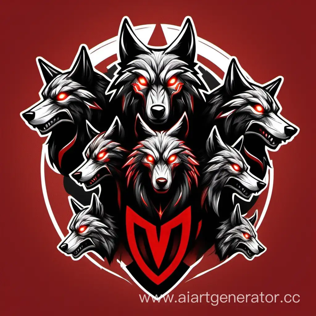 Anubis-Team-Pack-of-Five-Wolves-in-Red-Tones-with-Dominant-Leader