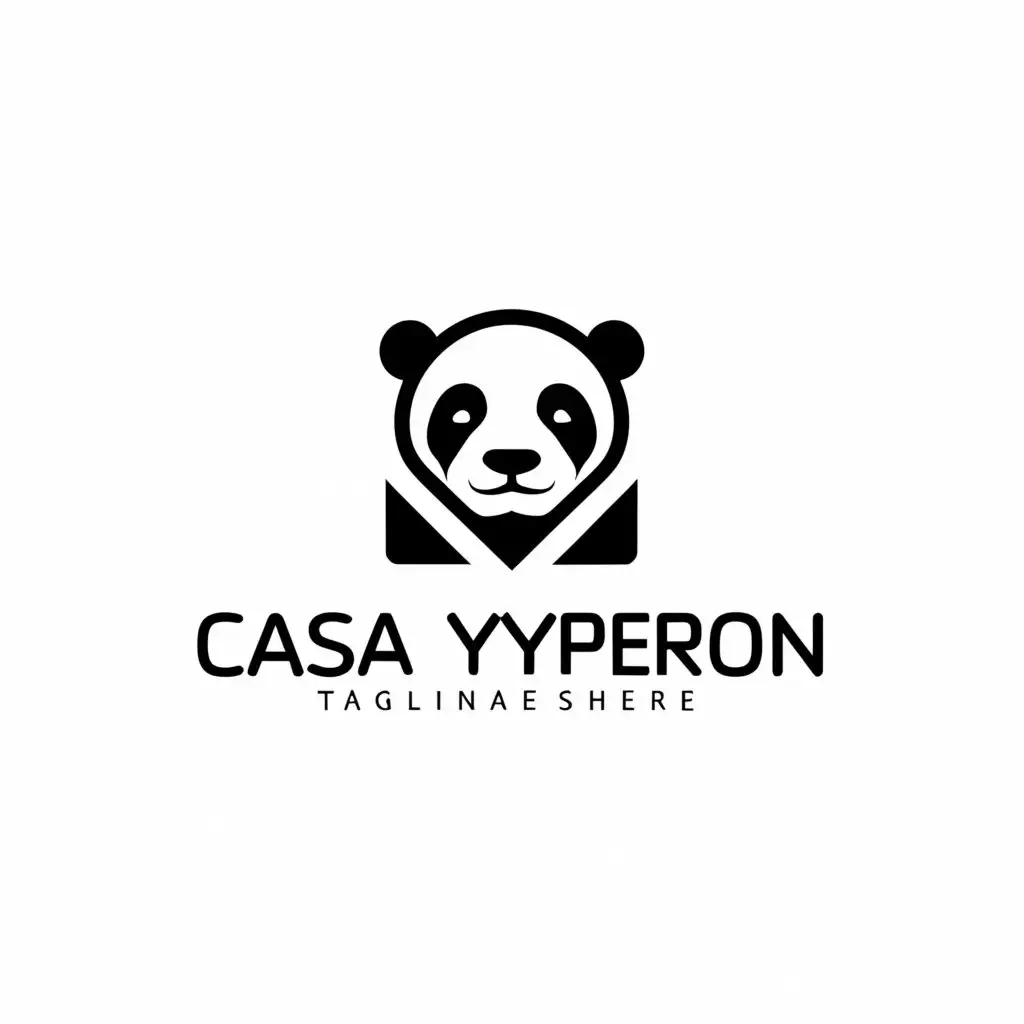 a logo design,with the text "CASA HYPERION", main symbol:PANDA,Minimalistic,be used in Construction industry,clear background