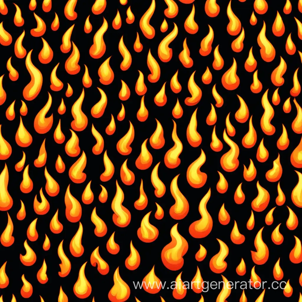 Cheerful-Cartoonish-Fire-on-a-Dark-Background