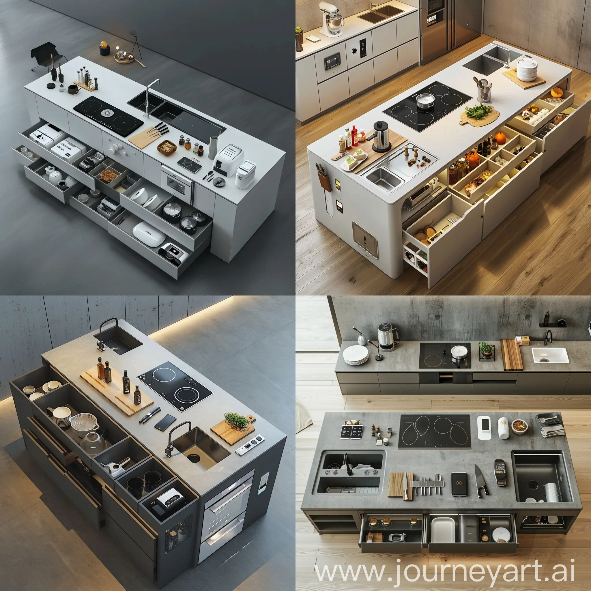 Modern-Minimalist-Kitchen-Island-with-Hidden-Storage-and-Smart-Appliances
