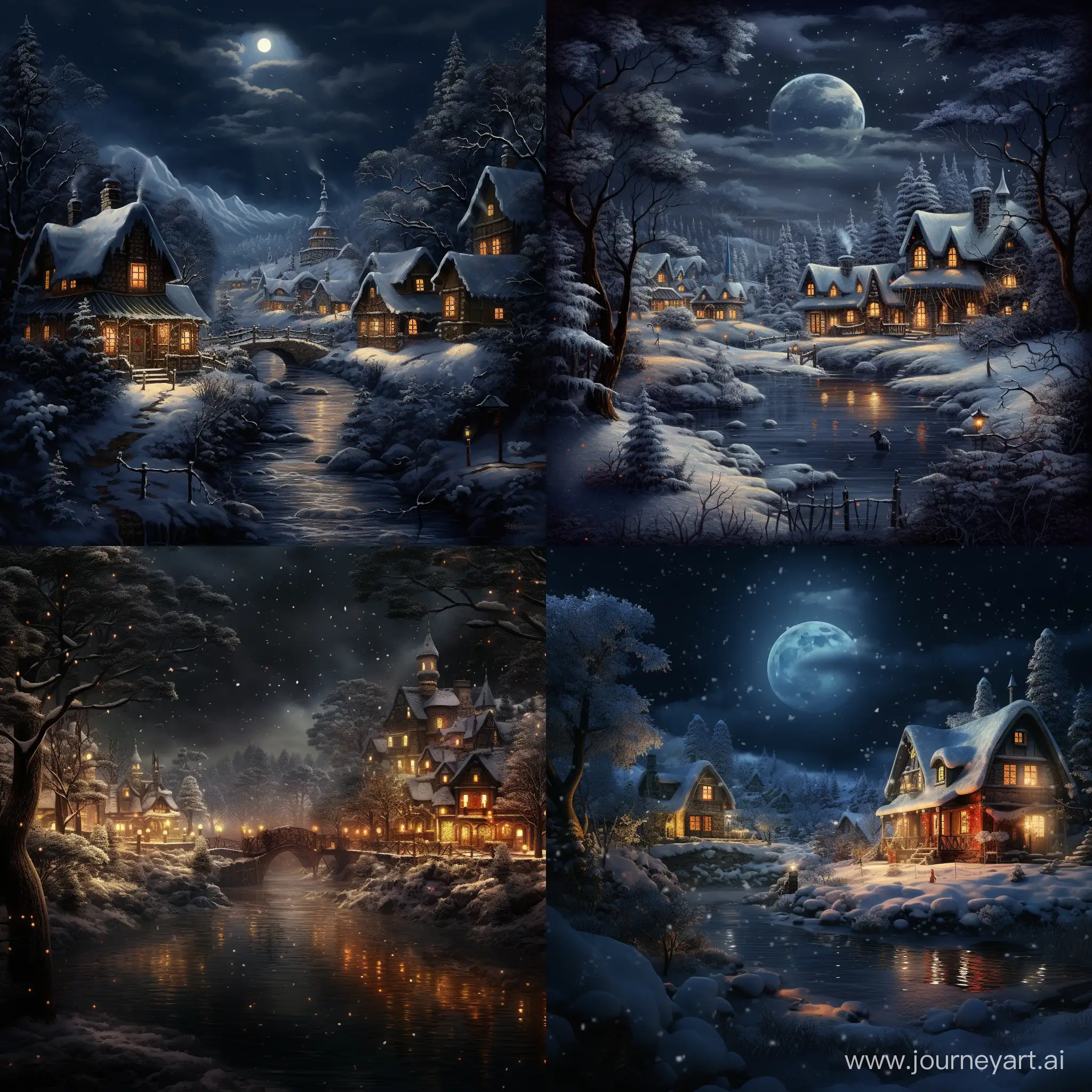 Зима, ночь, Рождество, праздник