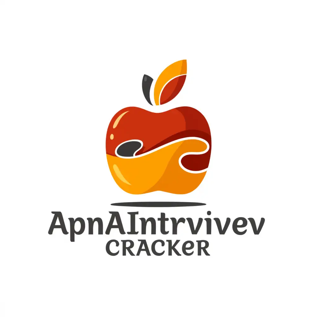 a logo design,with the text "Apna Interview Cracker", main symbol:Apple,complex,be used in Education industry,clear background