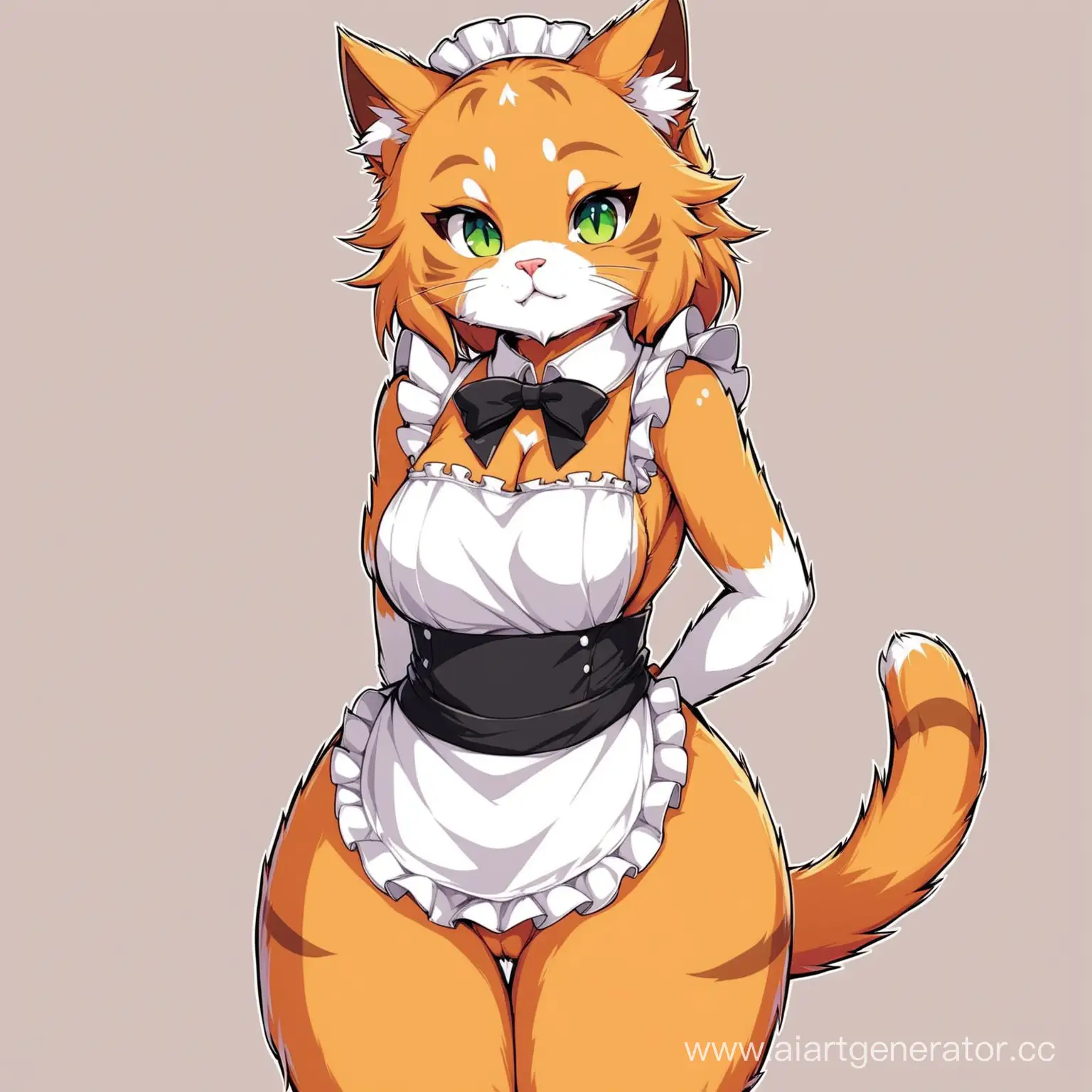 Adorable-Naked-Cat-Maid-in-Furry-Costume