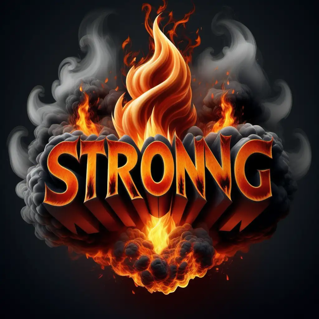strong dynamic logo using the word INTENSITY, with strong fire and smoke. exuding energy and intensity