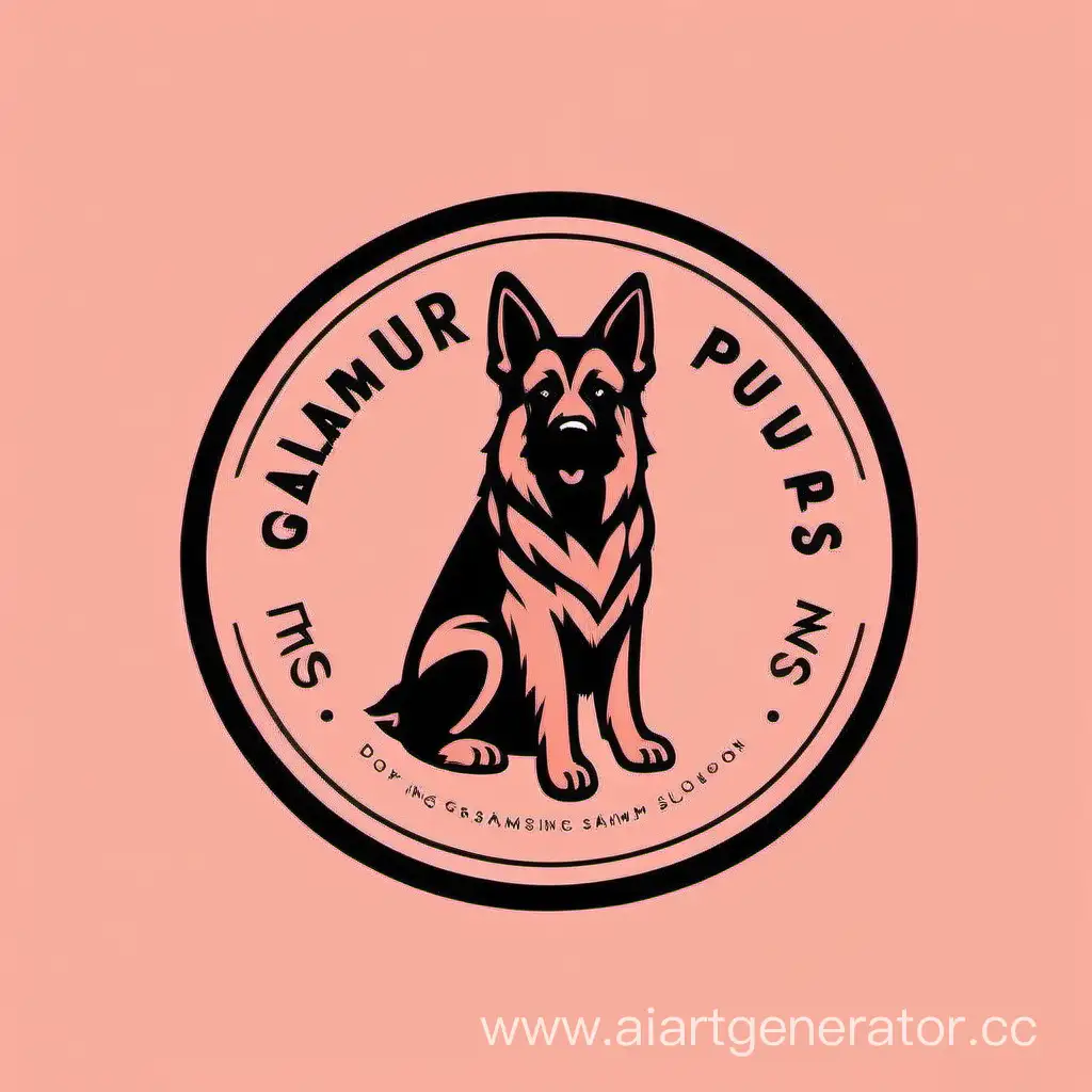 Minimalistic-German-Shepherd-Logo-Design-for-Glamour-Pups-Dog-Grooming-Salon