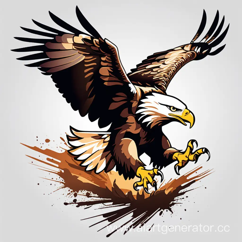 Vector t-shirt design eagle attack animal, style modern, 8k,full uhd