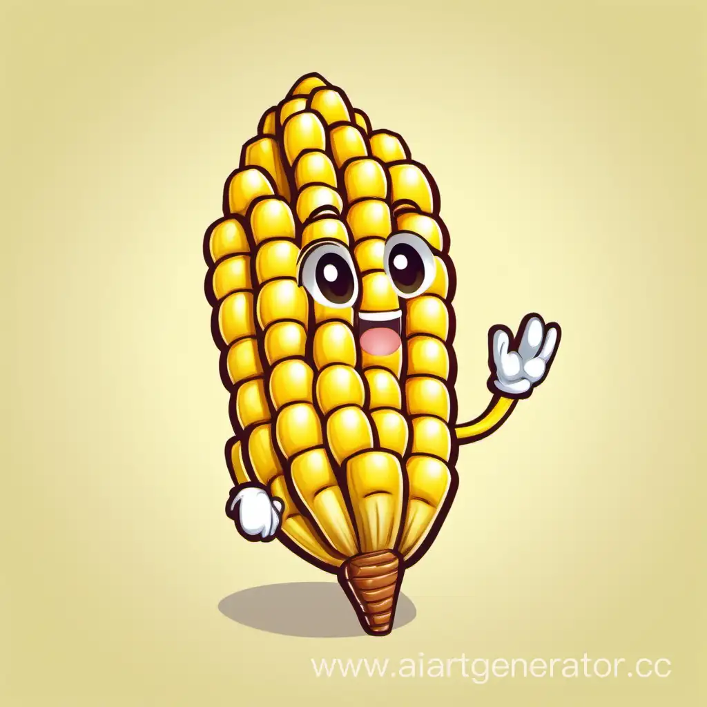 маскот, маленькая кукурузная палочка, рисунок мальчика кукурузная палочка, воздушный, очень милый, не похожий на саму кукурузу, а похожий на лакомство палочка
