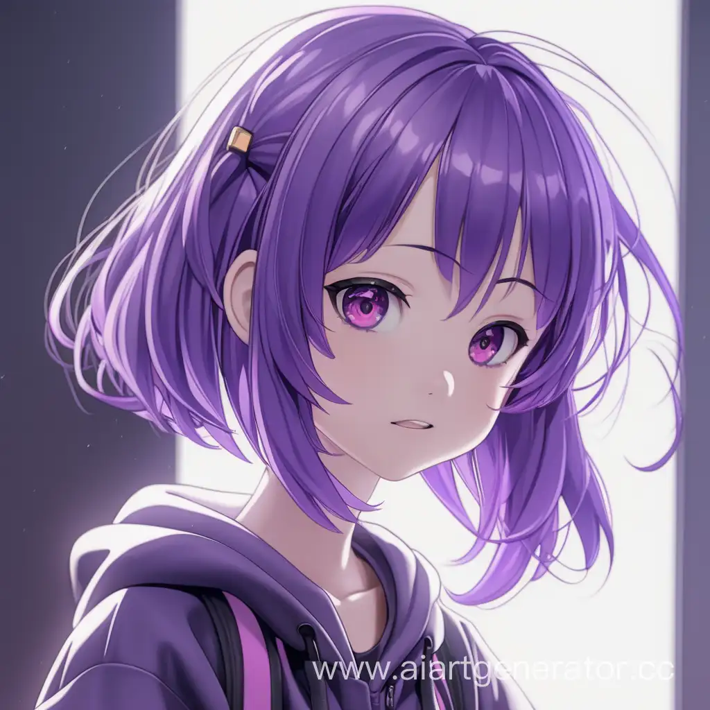 Аниме девочка с фиолетовыми волосами