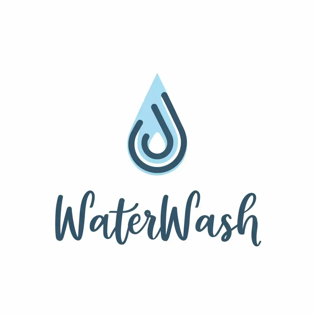 LOGO-Design-for-WaterWash-Refreshing-Blue-White-Theme-with-Droplet-and-Ripple-Symbolism-on-a-Serene-Background