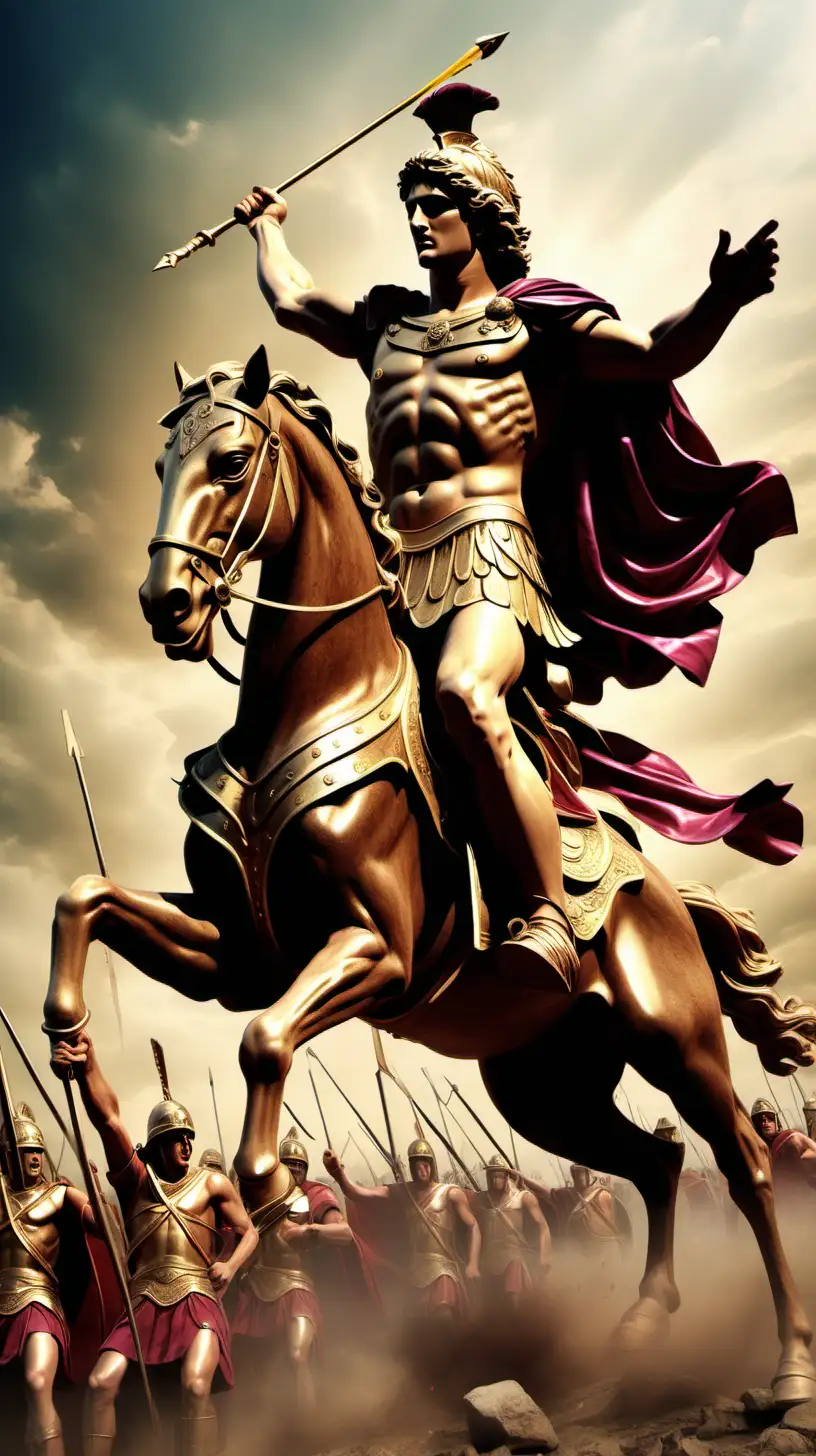 Alexander the Great Commanding Troops in Epic Battle