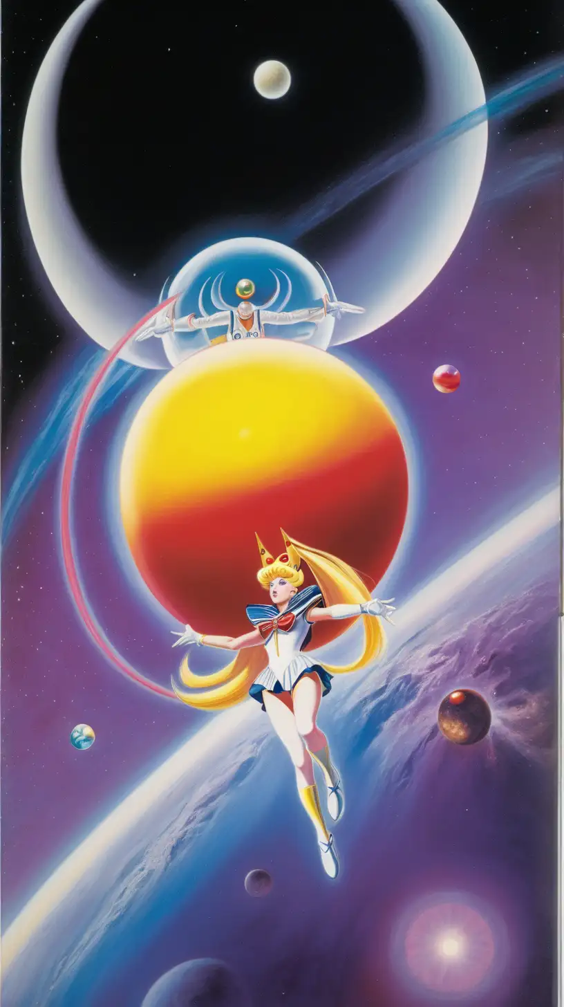 art by agnes lawrence pelton, lomo, graphic novel, art by Jeff koons, powerful, Sci-Fi, by jose tapiro Y baro, glass paint, cinematic light, gothic, saturn, sailor moon