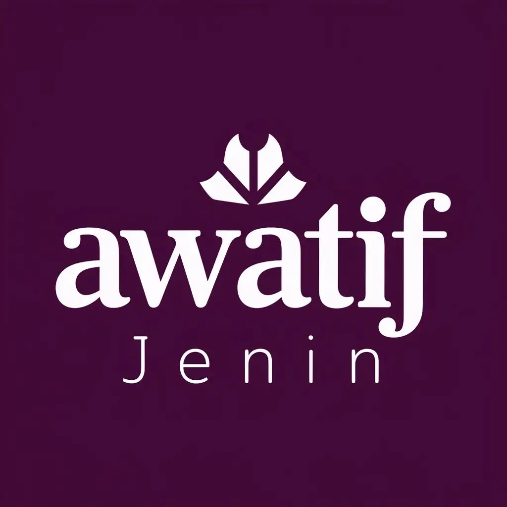 logo, jenin, with the text "awatif", typography
