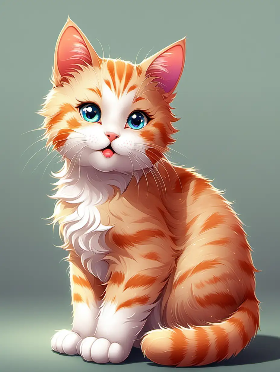 Adorable Cat Illustration for Childrens Entertainment and Learning