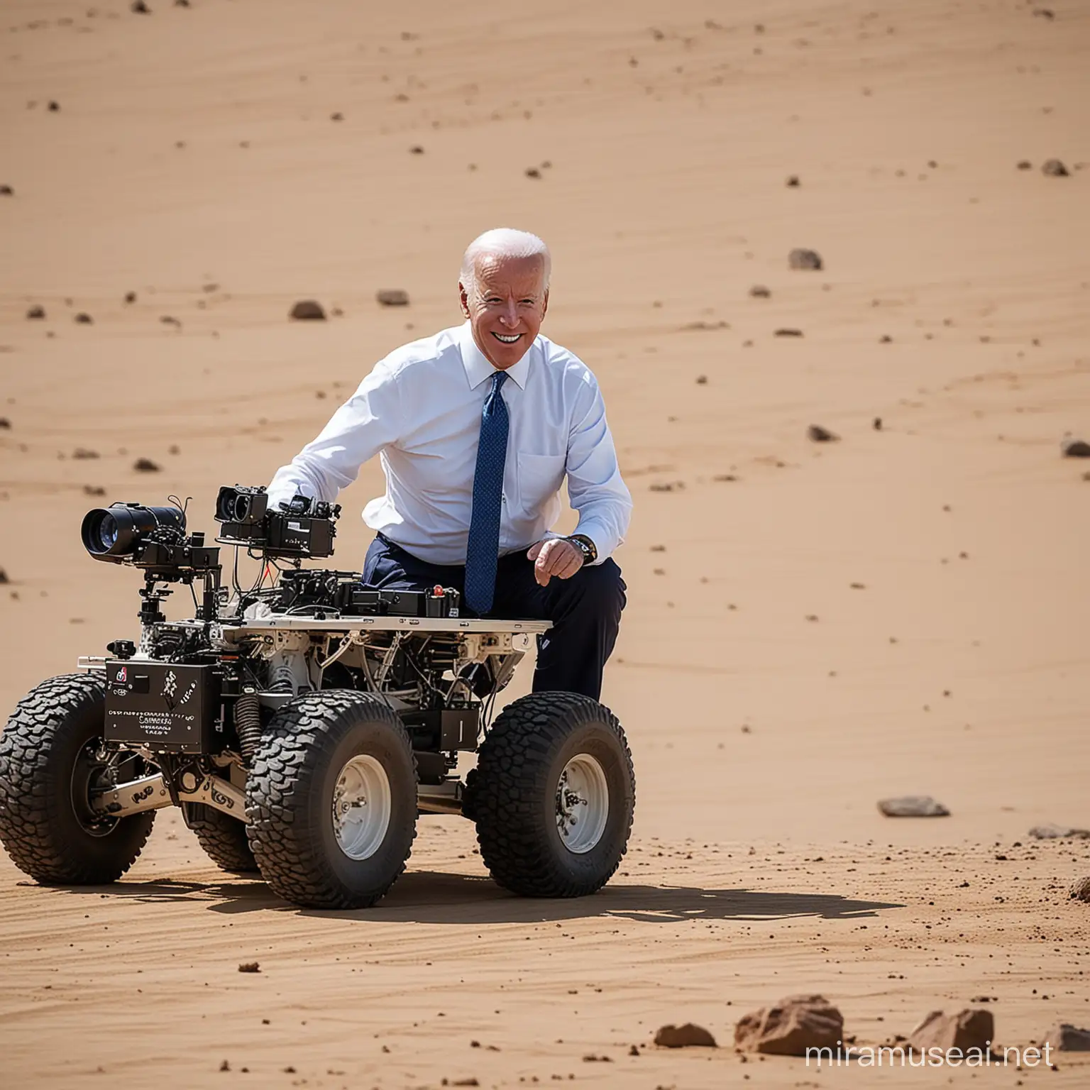 Joe Biden Observing Exciting Lensrover Race