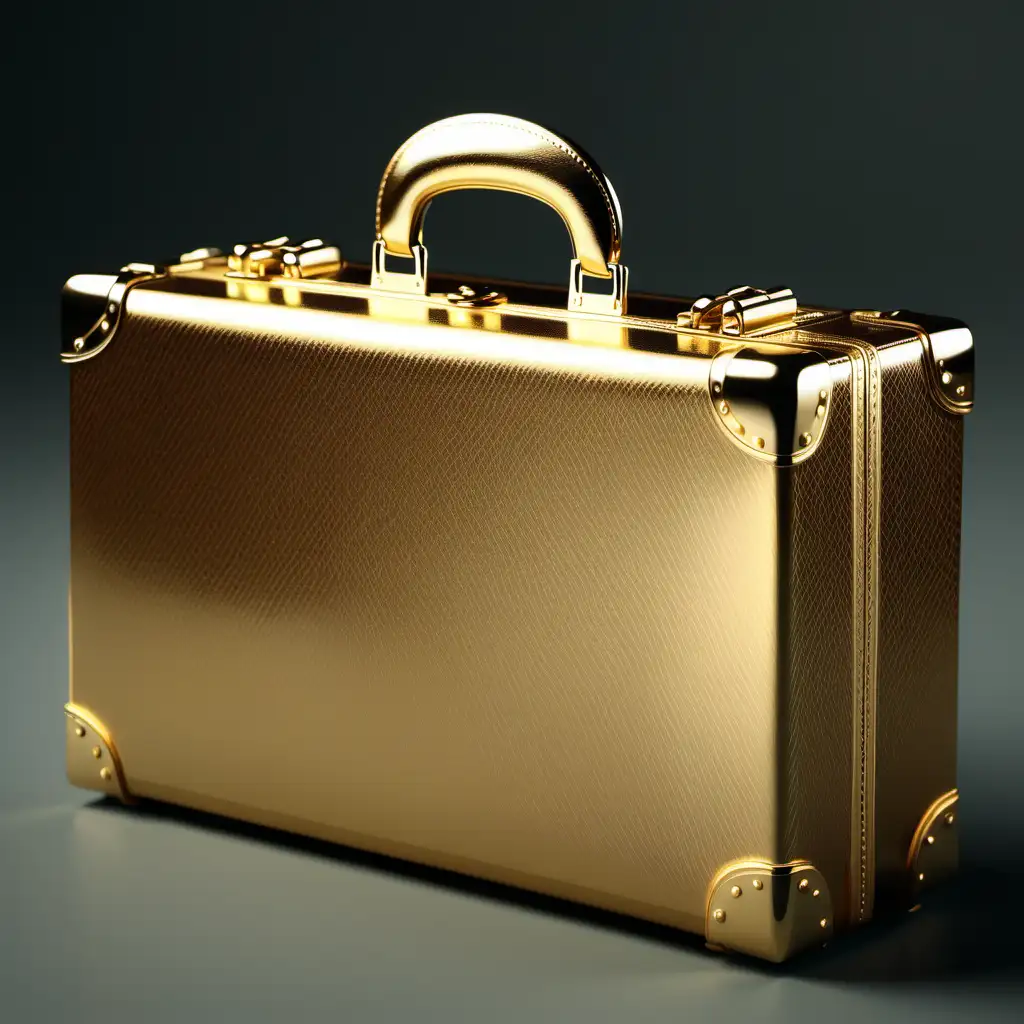 Luxurious Gold Briefcase Symbol of Wealth and Success