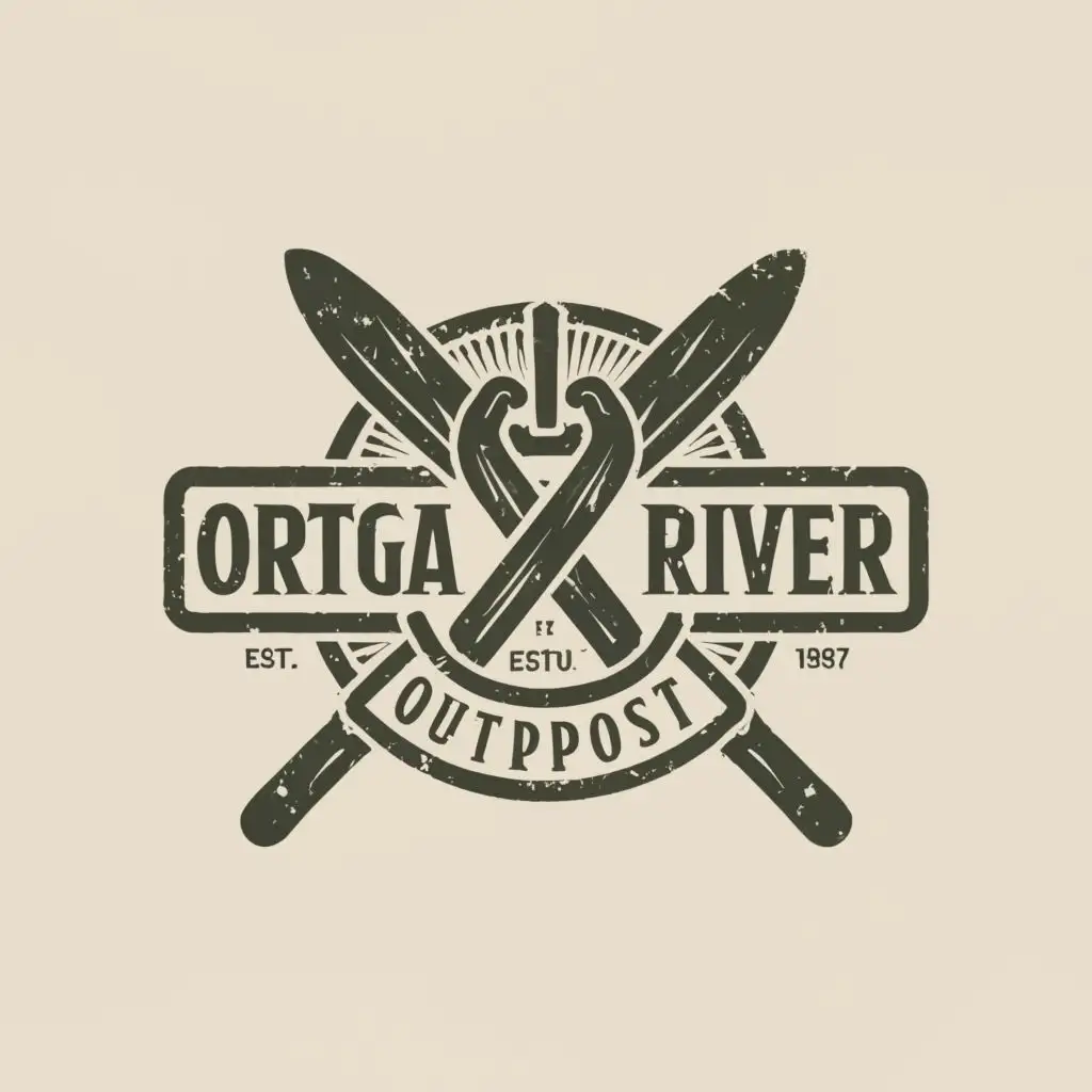 LOGO-Design-for-Ortega-River-Outpost-Rustic-Adventure-with-Paddles-and-Clear-Waters