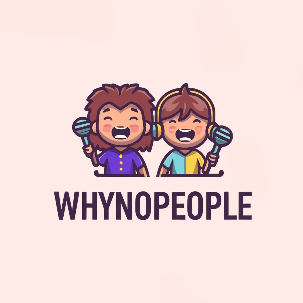 a logo design,with the text "whynopeople", main symbol:boy and girl Live video show,Moderate,clear background