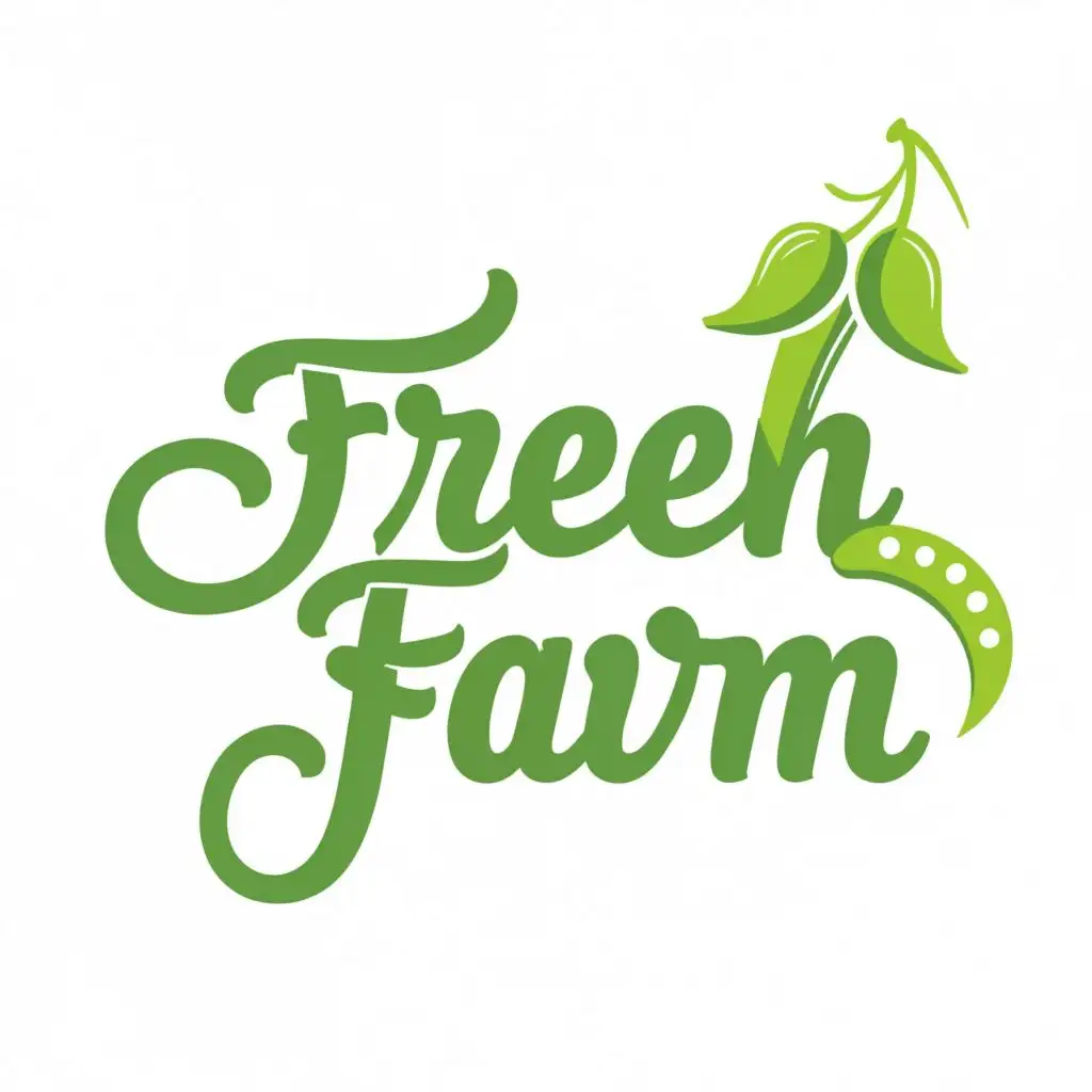 logo, Green Peas, with the text "Fresh Farm", typography