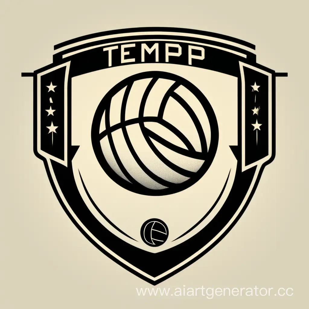 эмблема волейбольной команды под названием "Темп"