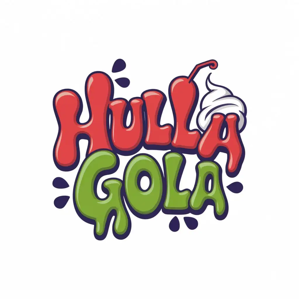 a logo design,with the text "hulla gola", main symbol:shaved ice,complex,be used in Restaurant industry,clear background