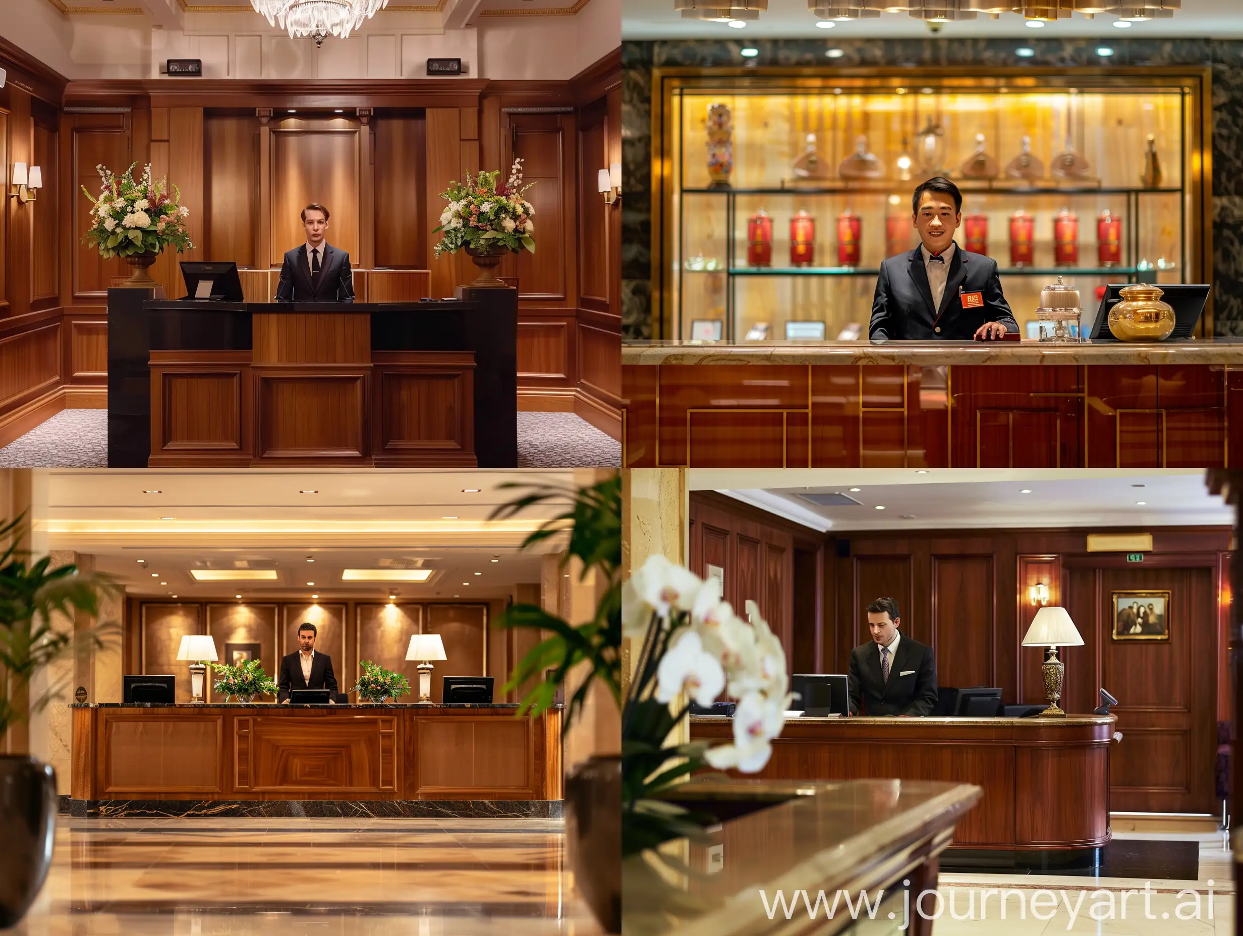 Hotel-Receptionist-at-Front-Desk-in-Vibrant-Setting