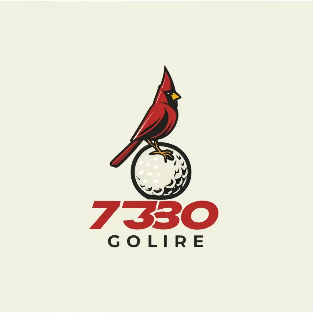 a logo design, with the text "730 Tour," main symbol: Cardinal sitting on a golf ball, 730 written on the golf ball, to be used in the Sports Fitness industry