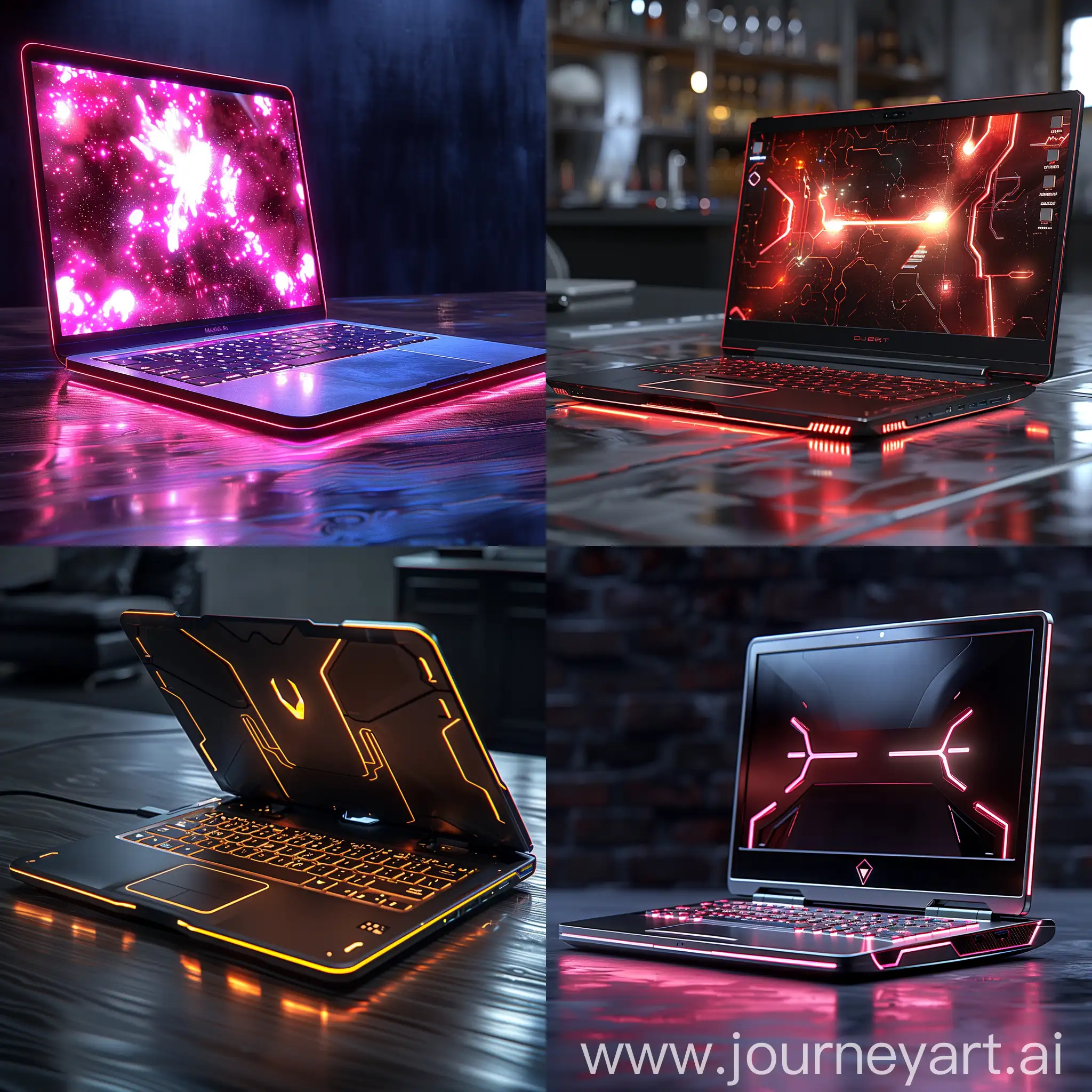 New, ultramodern, futuristic laptop, octane render --stylize 1000