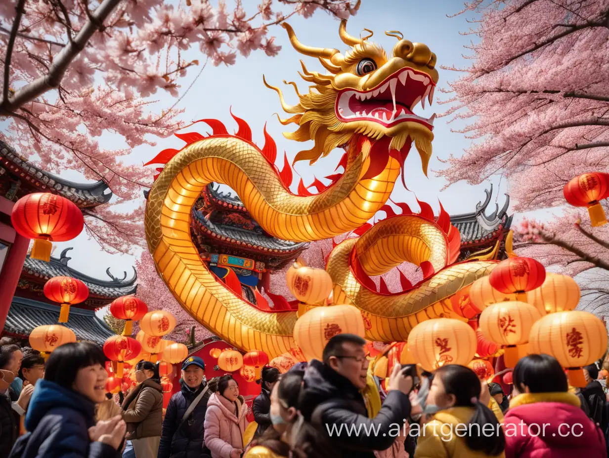 Golden-Dragon-Lantern-Festival-Celebration-with-Fire-Trees-and-Cherry-Blossoms