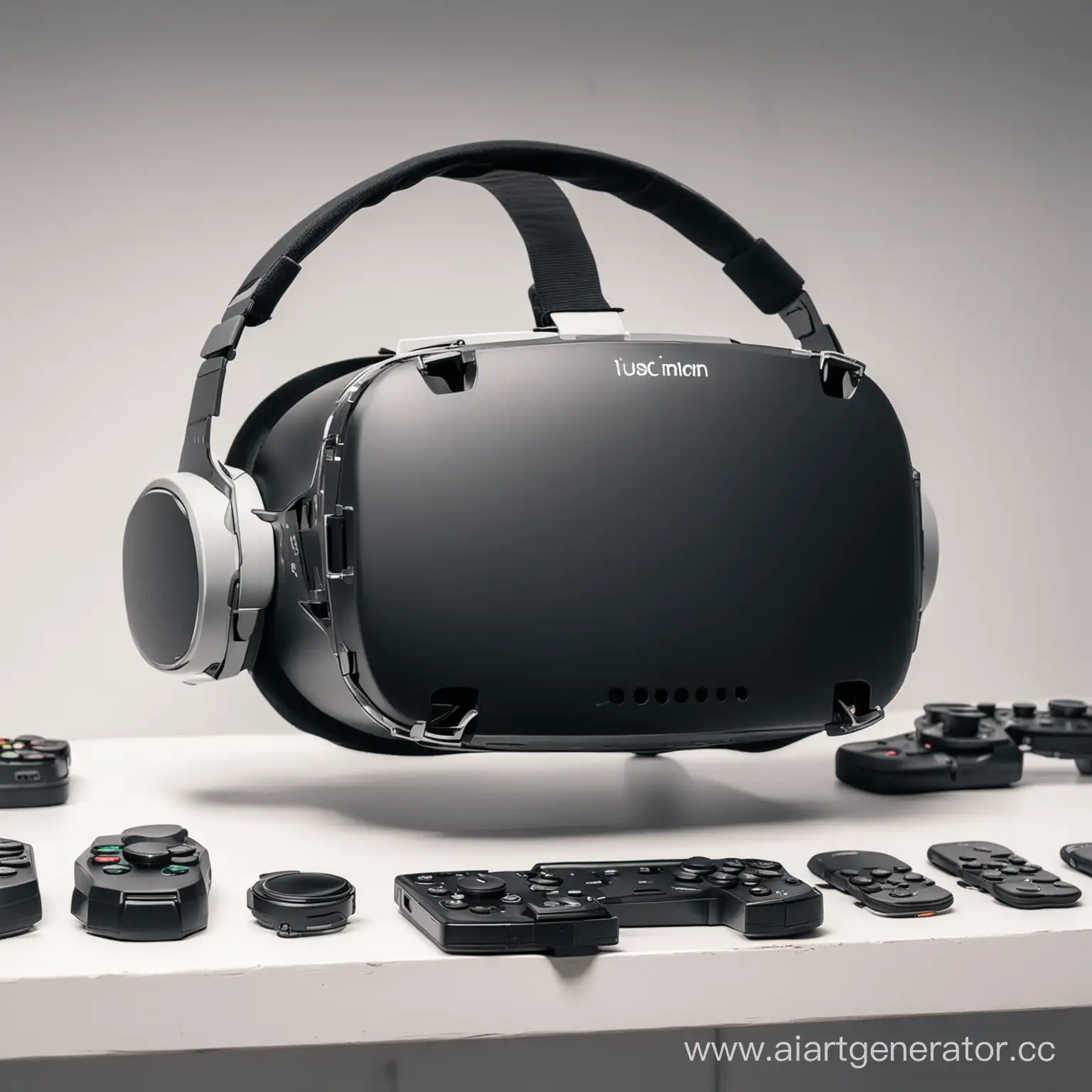 Futuristic-Virtual-Reality-Gaming-Headset-on-White-Shelf