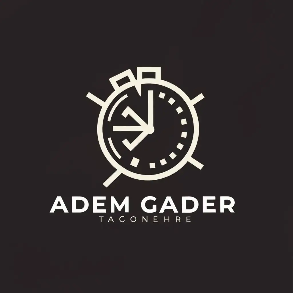 Logo-Design-for-Adem-Gader-Timer-Theme-with-Clear-Background