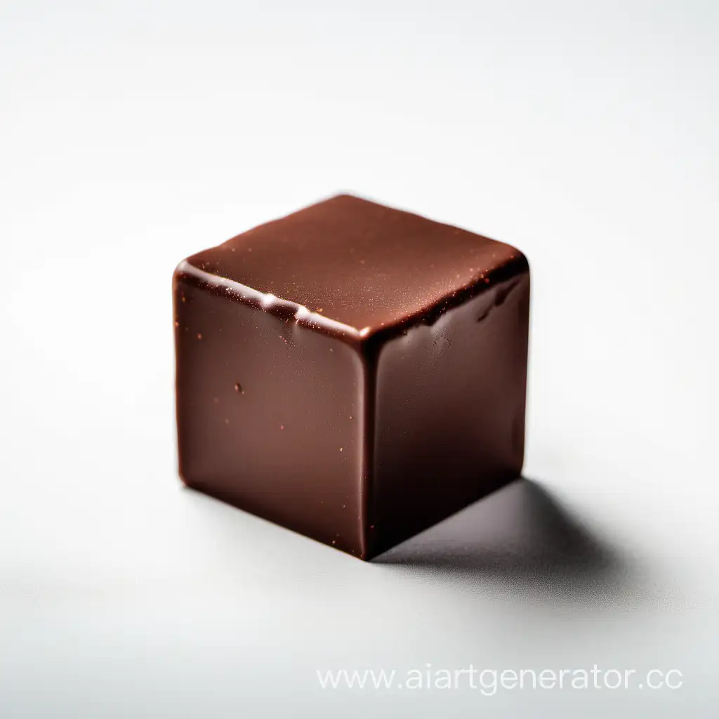 Luxurious-Dark-Chocolate-Cube-on-Elegant-White-Background
