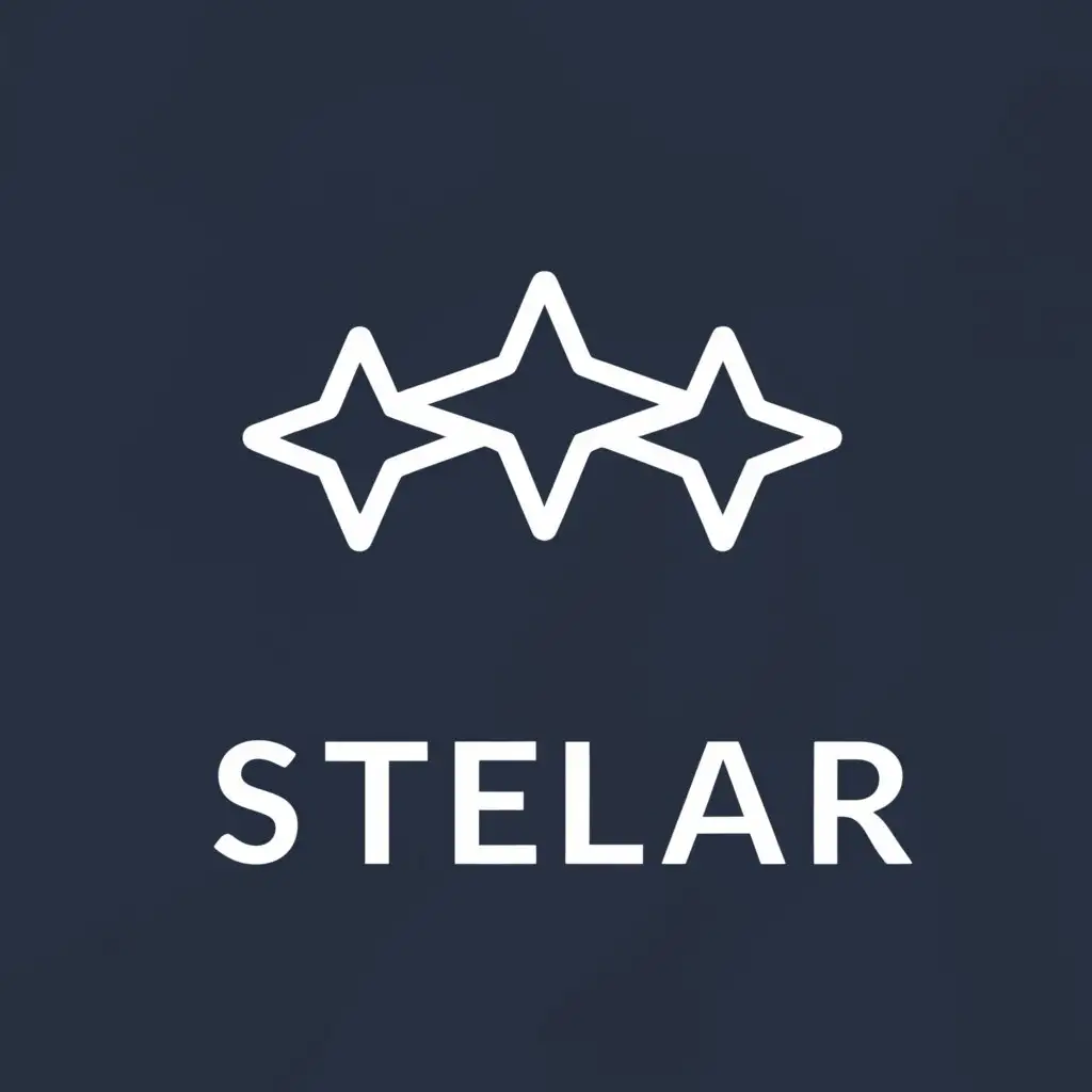 a logo design,with the text "Stellar", main symbol:Stars,Minimalistic,be used in Finance industry,clear background