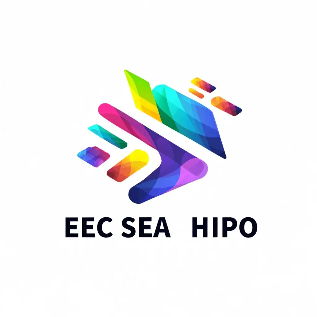 a logo design,with the text "EEC SEA HiPO", main symbol:Design patterns flying from Desktop screen. Colourful, realistic and vivid designs of patterns in the background