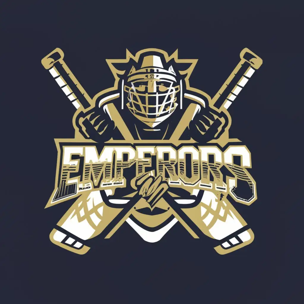 a logo design,with the text "emperors", main symbol:ice hockey club,Moderate,clear background