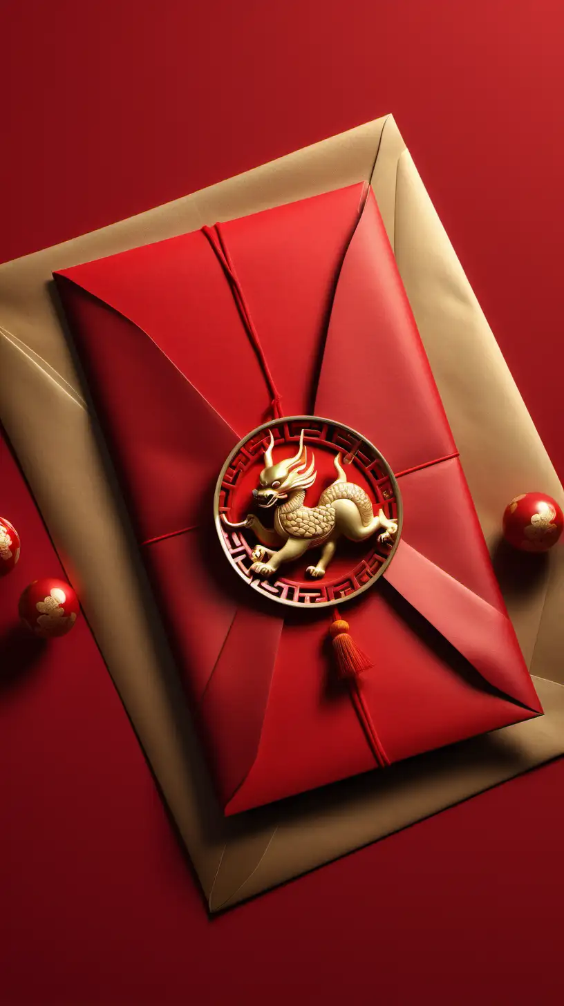 "Create a visually striking image illustrating the symbolic power of red envelopes during Chinese New Year. Emphasize the concept of luck and prosperity by incorporating bold red colors and intriguing graphics." make the image hyper realistic 