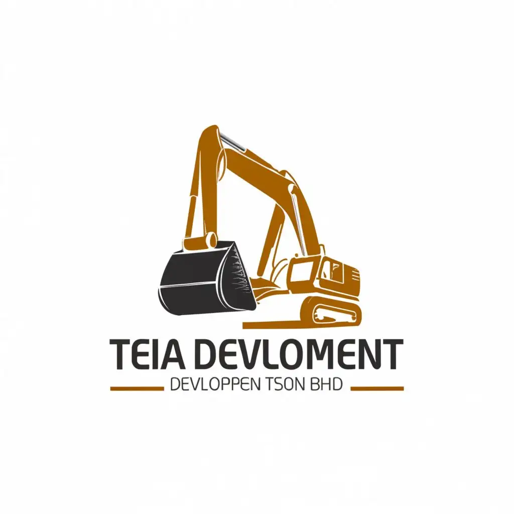 a logo design,with the text "TEIA Development Sdn Bhd", main symbol:excavator,Moderate,be used in Construction industry,clear background